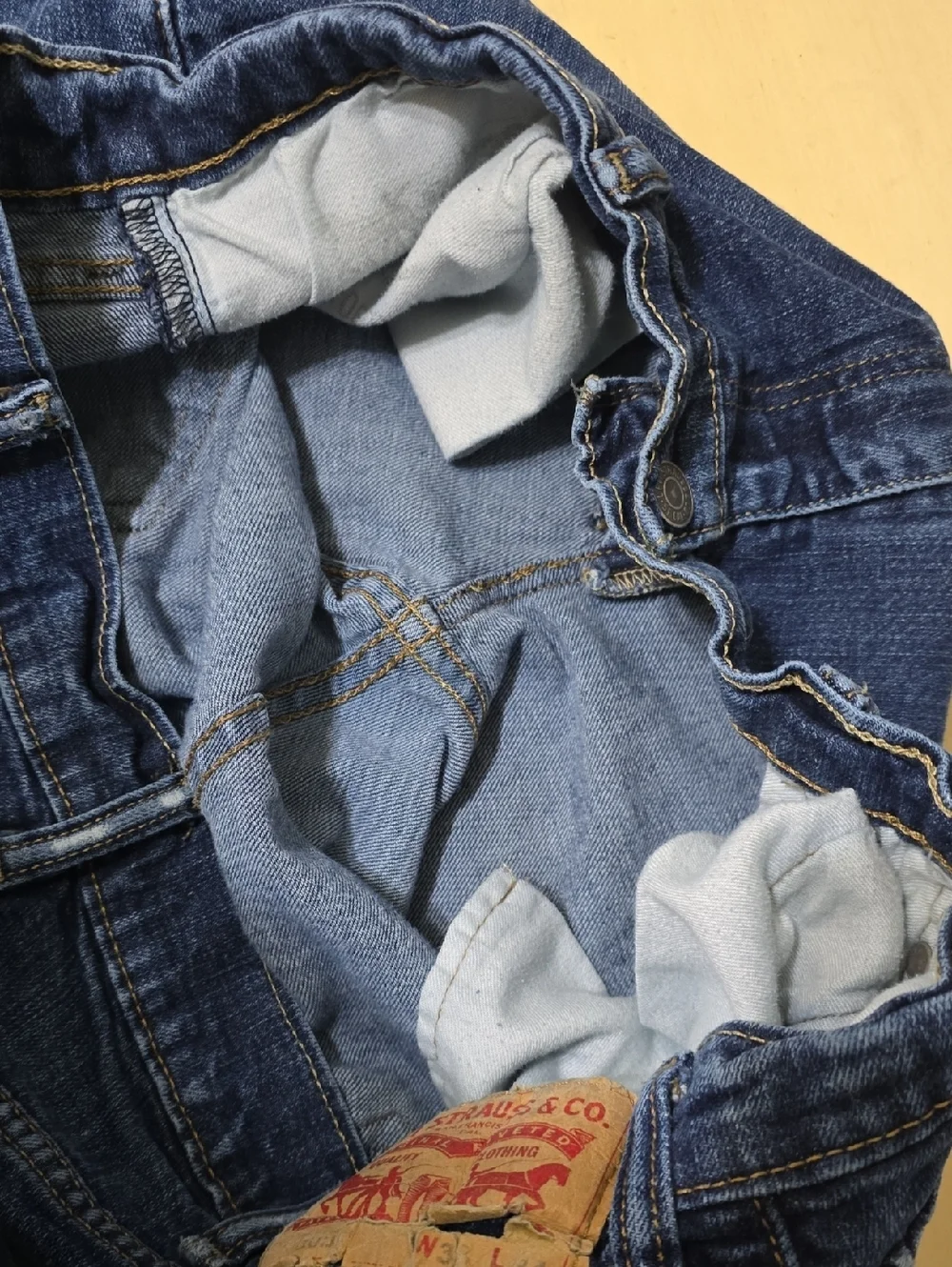 Levi's 505 Jeans Mens‎ Size 38 Blue Classic Denim Worn-in Casual Roomier Thigh